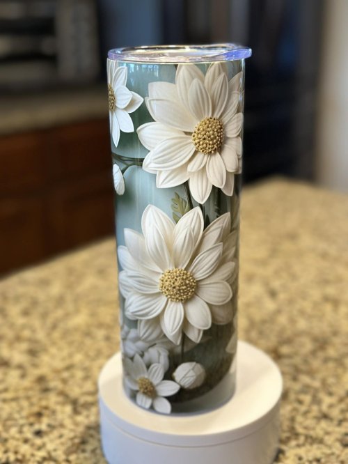3d Floral - White Daisies