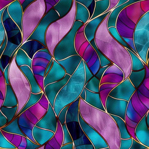 Green and Purple Stain Glass - 1