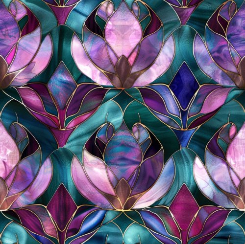 Green and Purple Stain Glass - 2